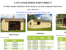Tablet Screenshot of lancasterhorsebarnsdirect.com